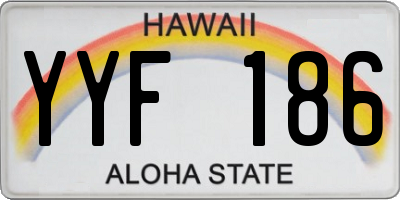 HI license plate YYF186