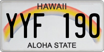 HI license plate YYF190