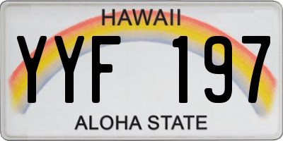 HI license plate YYF197
