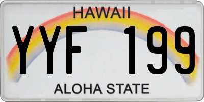 HI license plate YYF199