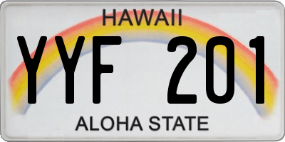 HI license plate YYF201