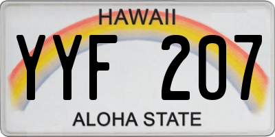 HI license plate YYF207