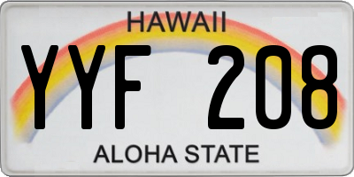 HI license plate YYF208