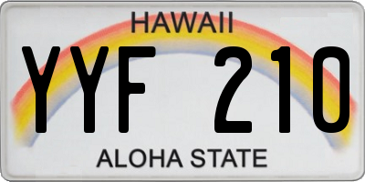 HI license plate YYF210