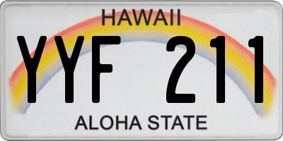 HI license plate YYF211