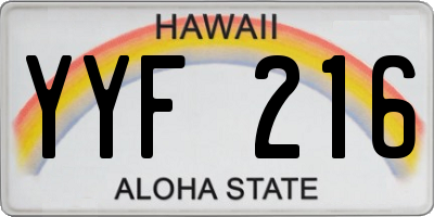 HI license plate YYF216