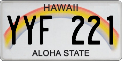 HI license plate YYF221