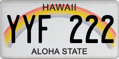 HI license plate YYF222