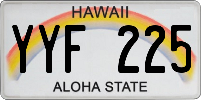 HI license plate YYF225
