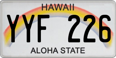 HI license plate YYF226
