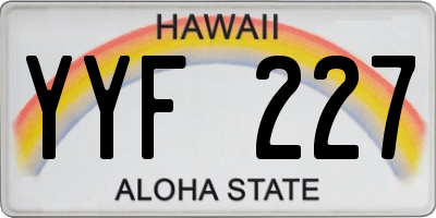 HI license plate YYF227