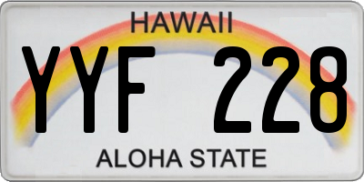 HI license plate YYF228