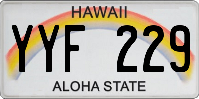 HI license plate YYF229