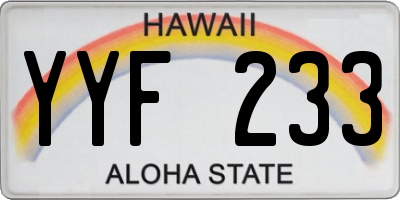 HI license plate YYF233