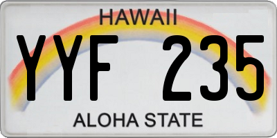 HI license plate YYF235