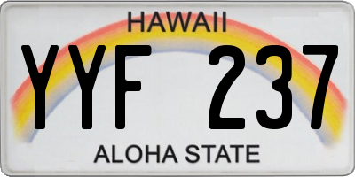 HI license plate YYF237