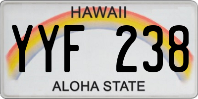 HI license plate YYF238