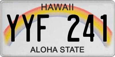 HI license plate YYF241