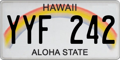 HI license plate YYF242