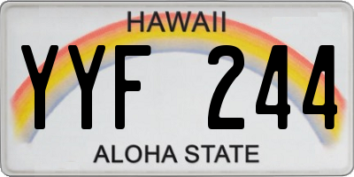 HI license plate YYF244