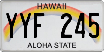 HI license plate YYF245