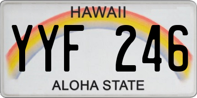 HI license plate YYF246