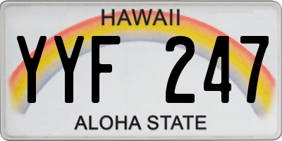 HI license plate YYF247