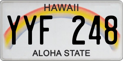 HI license plate YYF248