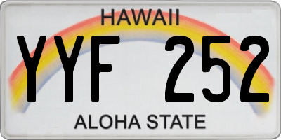 HI license plate YYF252