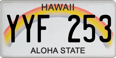 HI license plate YYF253