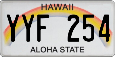 HI license plate YYF254