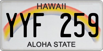 HI license plate YYF259