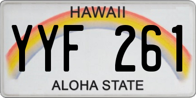HI license plate YYF261