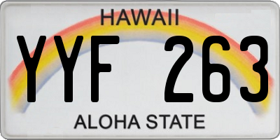HI license plate YYF263