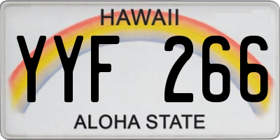 HI license plate YYF266