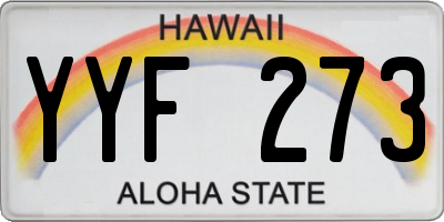 HI license plate YYF273