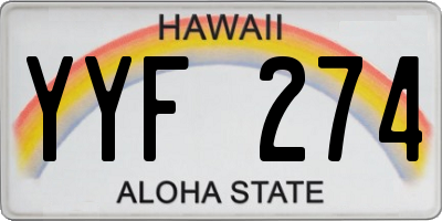 HI license plate YYF274
