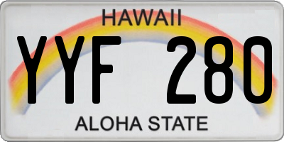 HI license plate YYF280