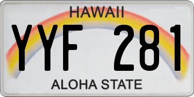 HI license plate YYF281