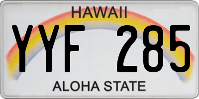 HI license plate YYF285