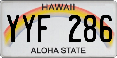 HI license plate YYF286