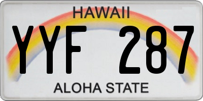 HI license plate YYF287
