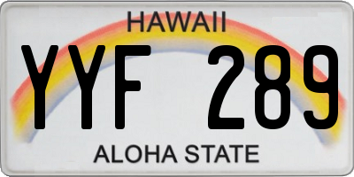 HI license plate YYF289