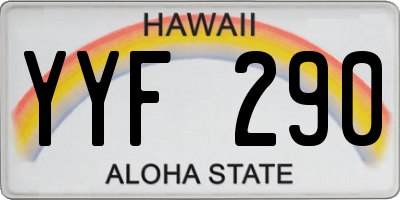 HI license plate YYF290