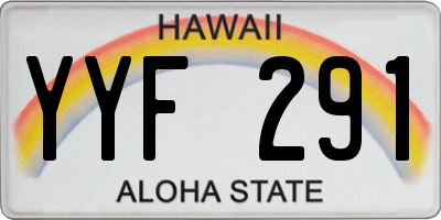 HI license plate YYF291