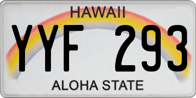 HI license plate YYF293