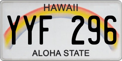 HI license plate YYF296