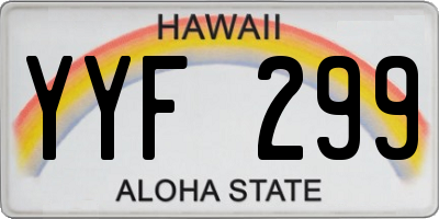 HI license plate YYF299