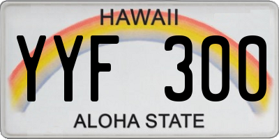 HI license plate YYF300
