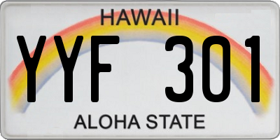 HI license plate YYF301